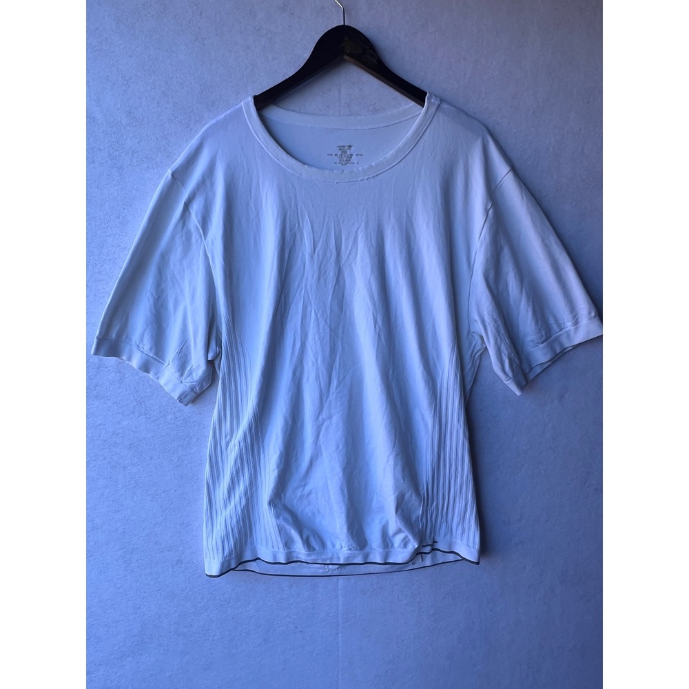 Patagonia Capilene Base Layer Shirt Mens XXL White Ribbed Short Sleeve 32231 F05